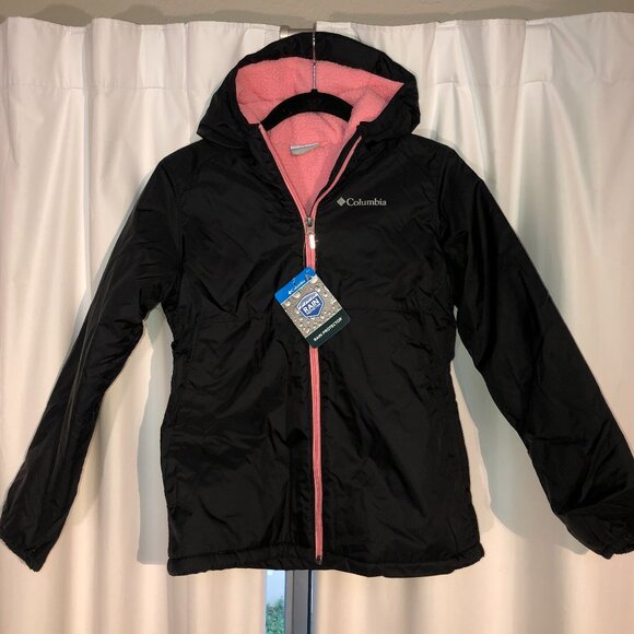 🆕Columbia Kid's Switchback Sherpa Lined Jacket- Youth M- Black F23- Brand NEW - Picture 2 of 8